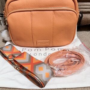 Pom Pom London Original Plus  Orange Crossbody Bag